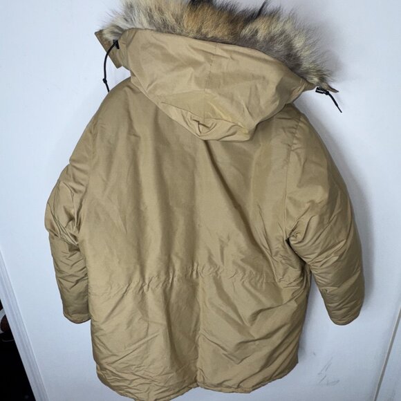Vintage Sears Down Parka 70s Tan Duck Down Fur Hood Arctic Winter Coat 50 - Picture 3 of 8